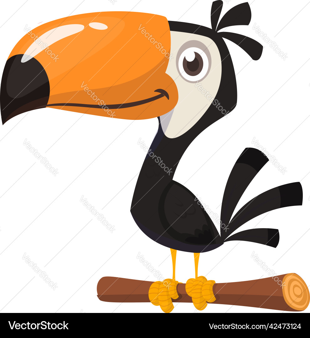 Toucan cartoon bird exotic colorful Toucan cartoon bird exotic colorful vector image