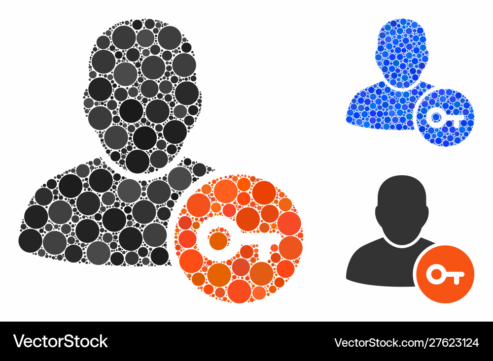 User access key mosaic icon spheric items Vector Image