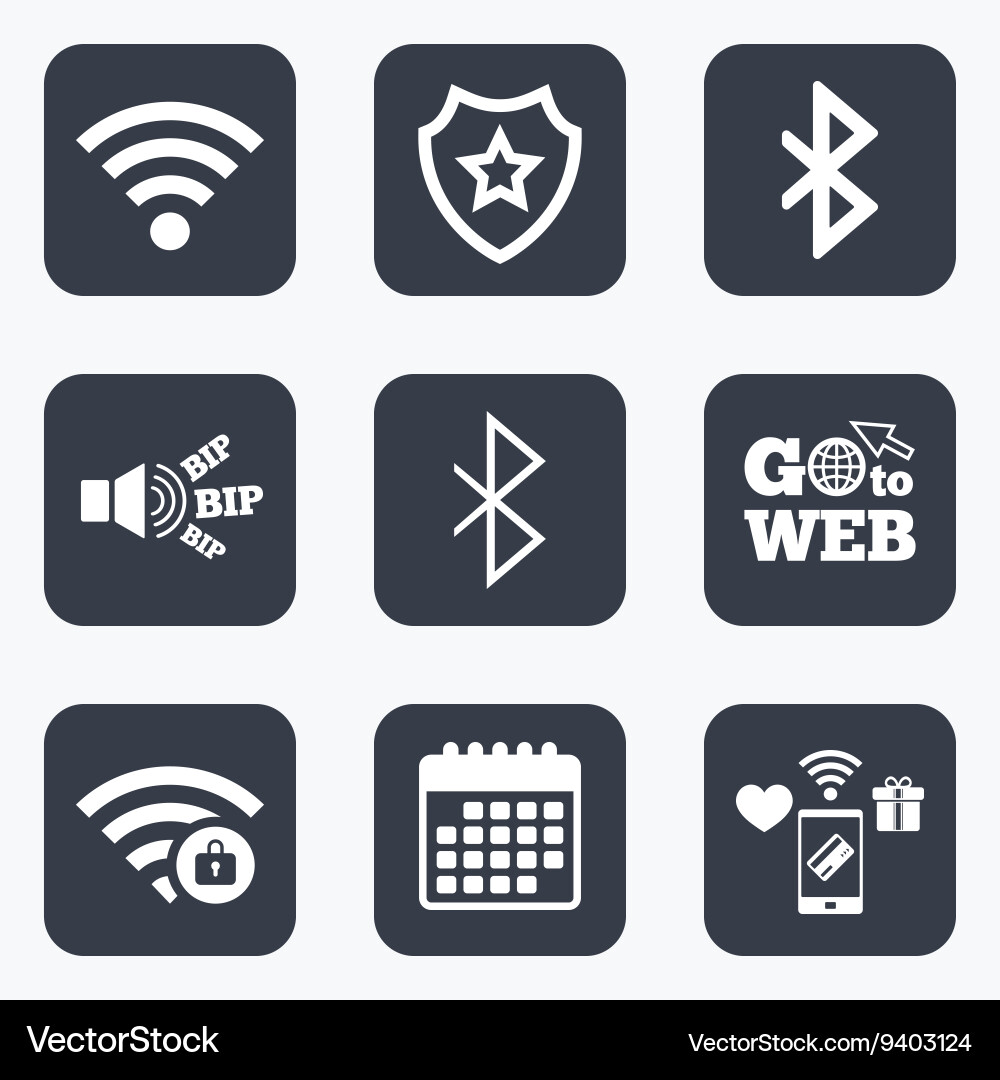Wifi and Bluetooth Network Icons vector image
