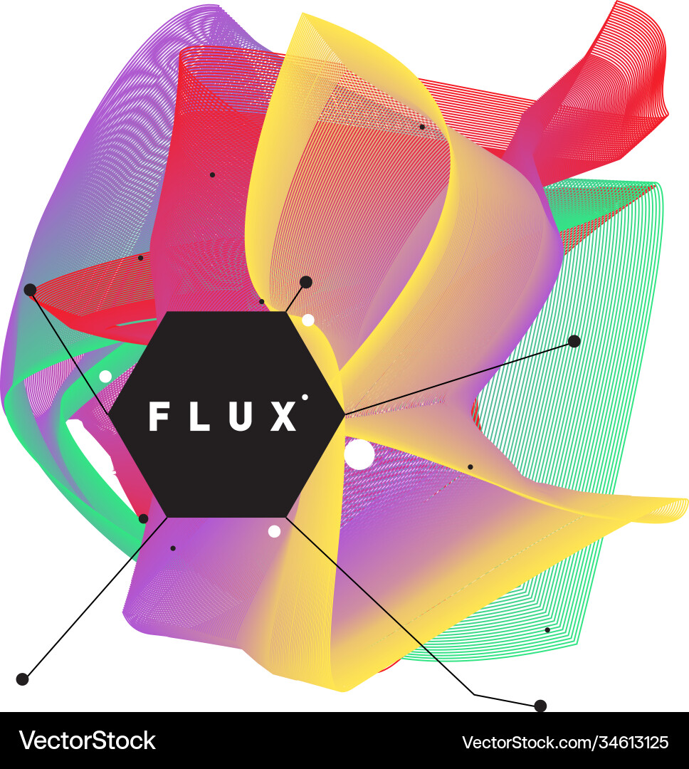 3d colorful wave background dynamic flux effect Vector Image