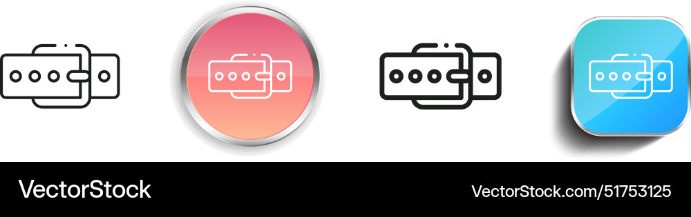 Belt icon thin linear regular and button style vector image