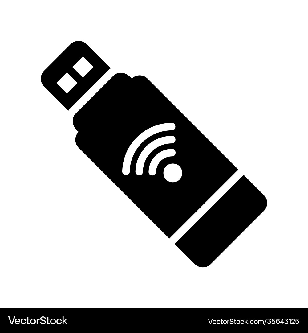 Flash disk icon in solid style about internet Flash disk icon in solid style about internet vector image