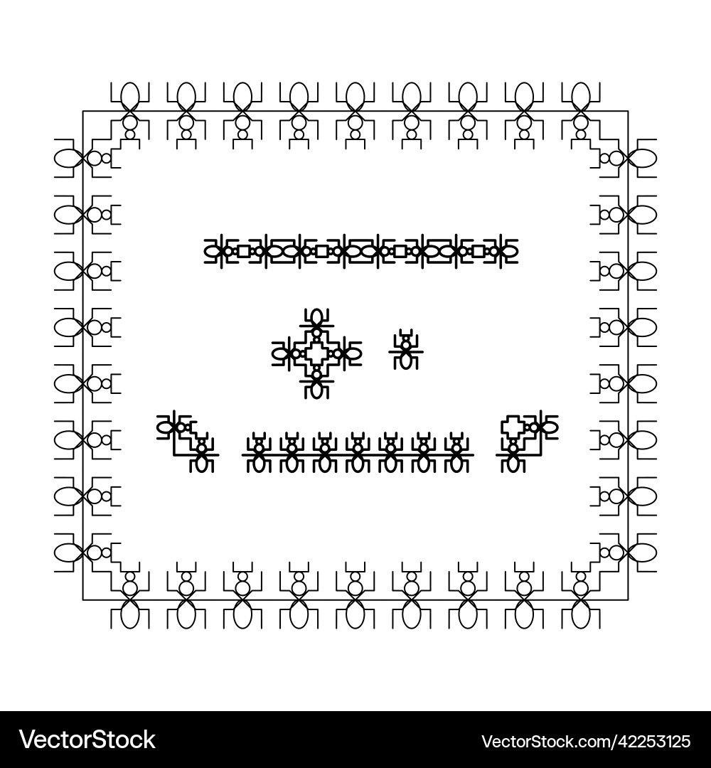 Frame and border with symbol insect Vector Image