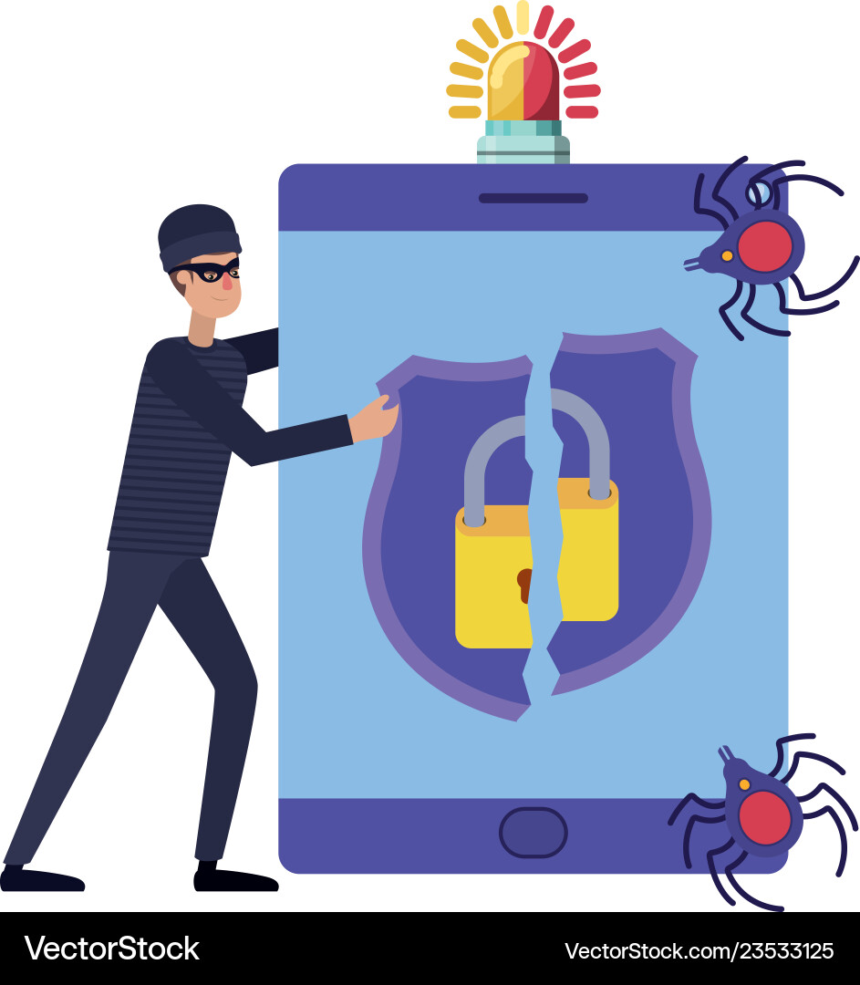 Hacker stealing information avatar character vector image