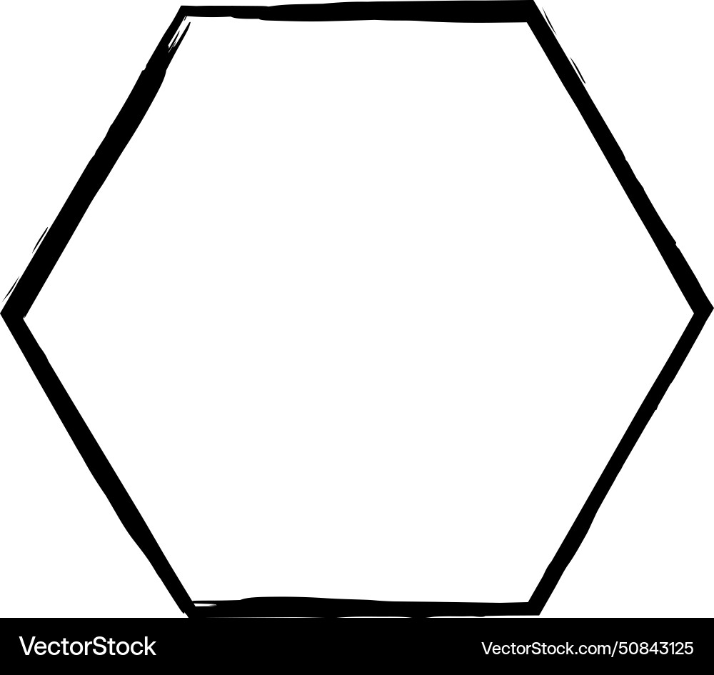 Hexagon grunge texture element frame border shape Hexagon grunge texture element frame border shape vector image