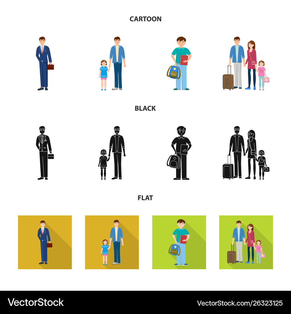 Isolated object character and avatar logo set vector image