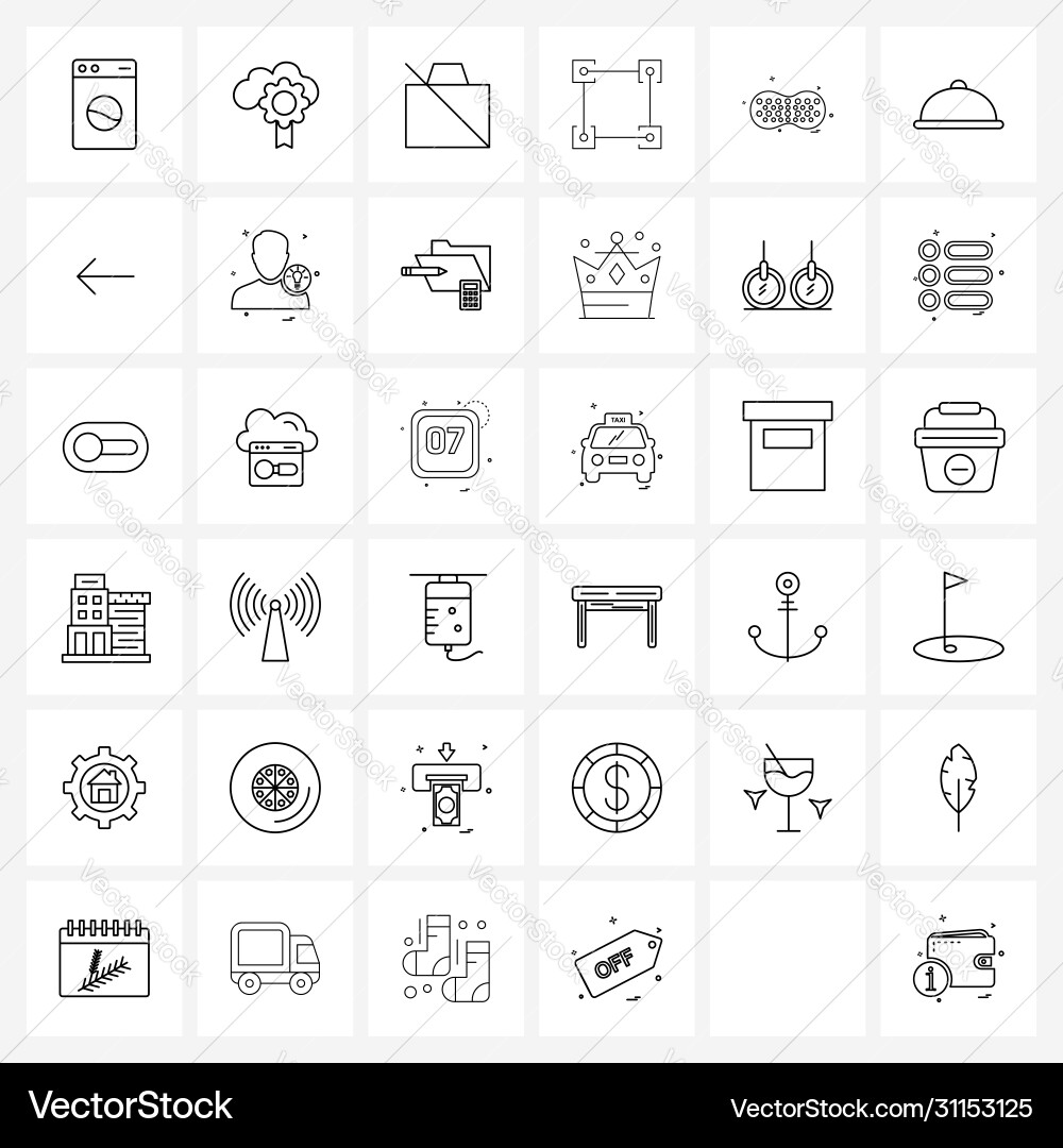 Isolated symbols set 36 simple line icons vector image