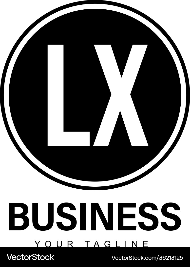 Lx initial a logo design with abstract style Lx initial a logo design with abstract style vector image