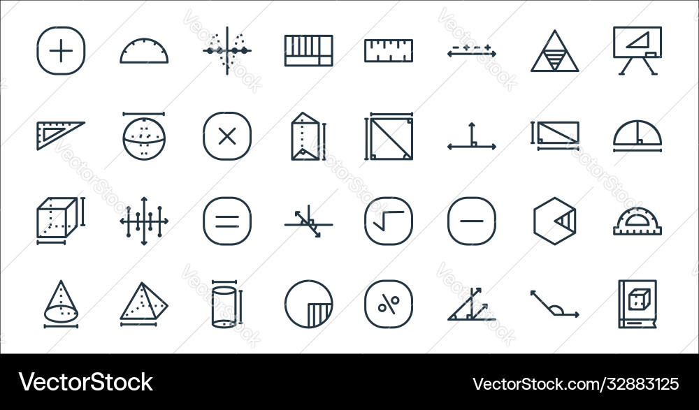Mathematics line icons linear set quality Vector Image