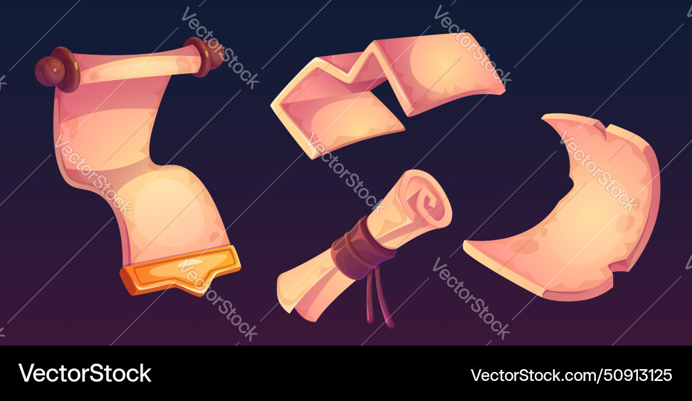Old magic parchment paper scroll game ui icon Old magic parchment paper scroll game ui icon vector image
