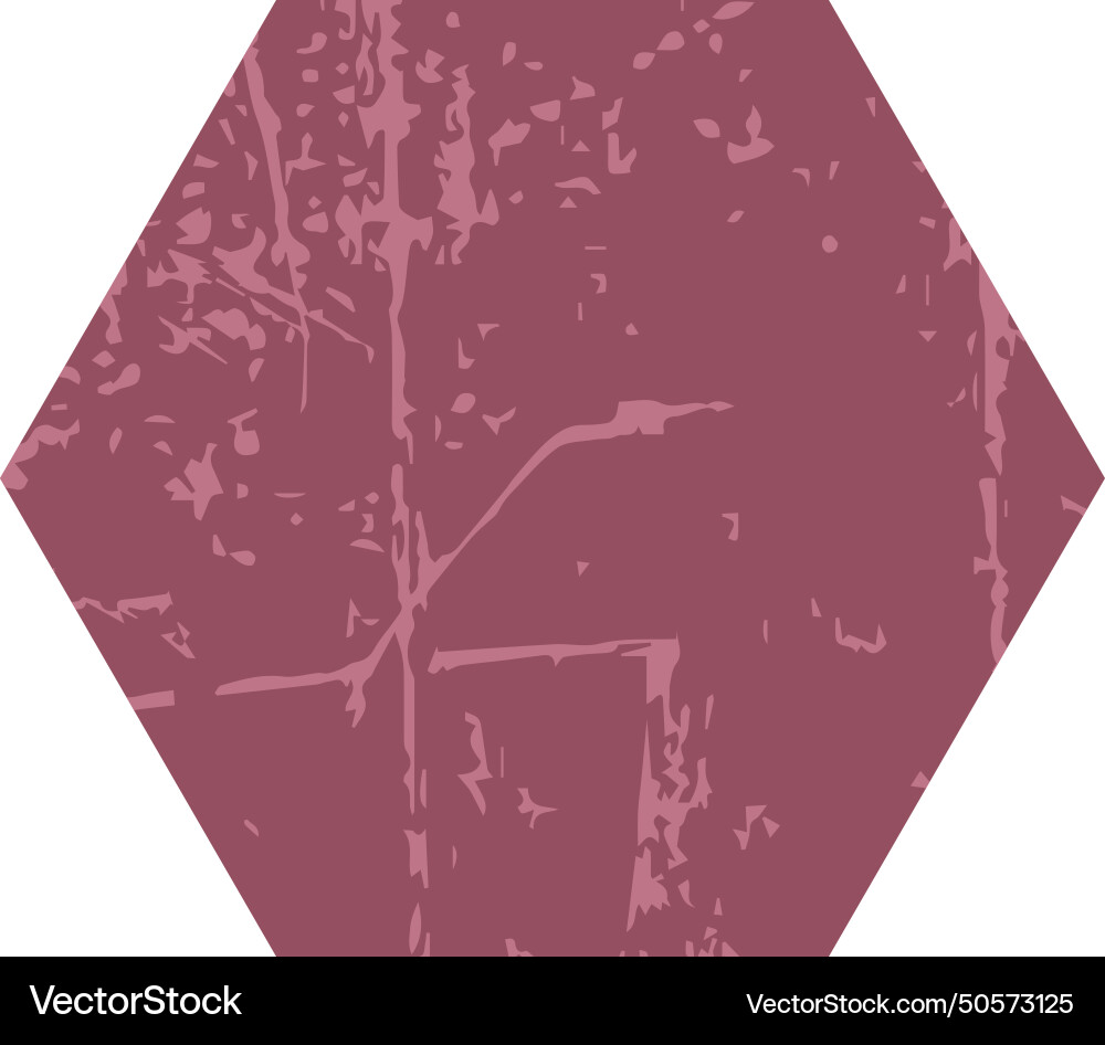 Polygon with grunge texture Royalty Free Vector Image