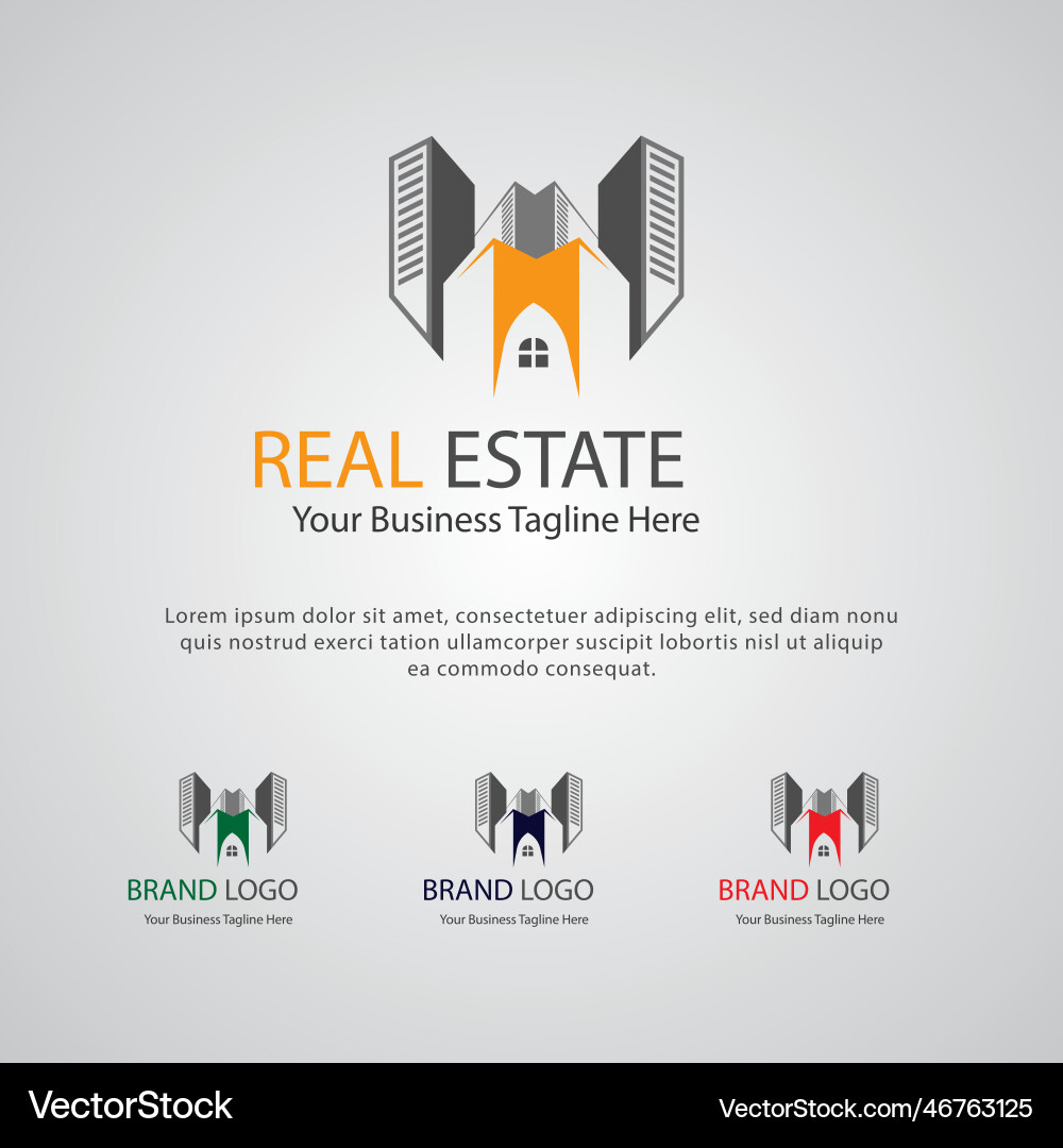 Real estate brand company logo design template Real estate brand company logo design template vector image