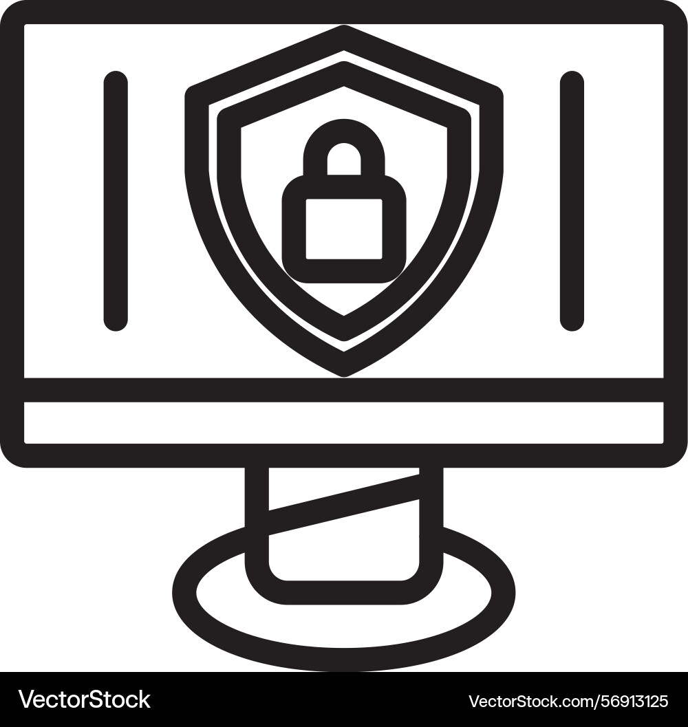 Secure linear style icon design vector image