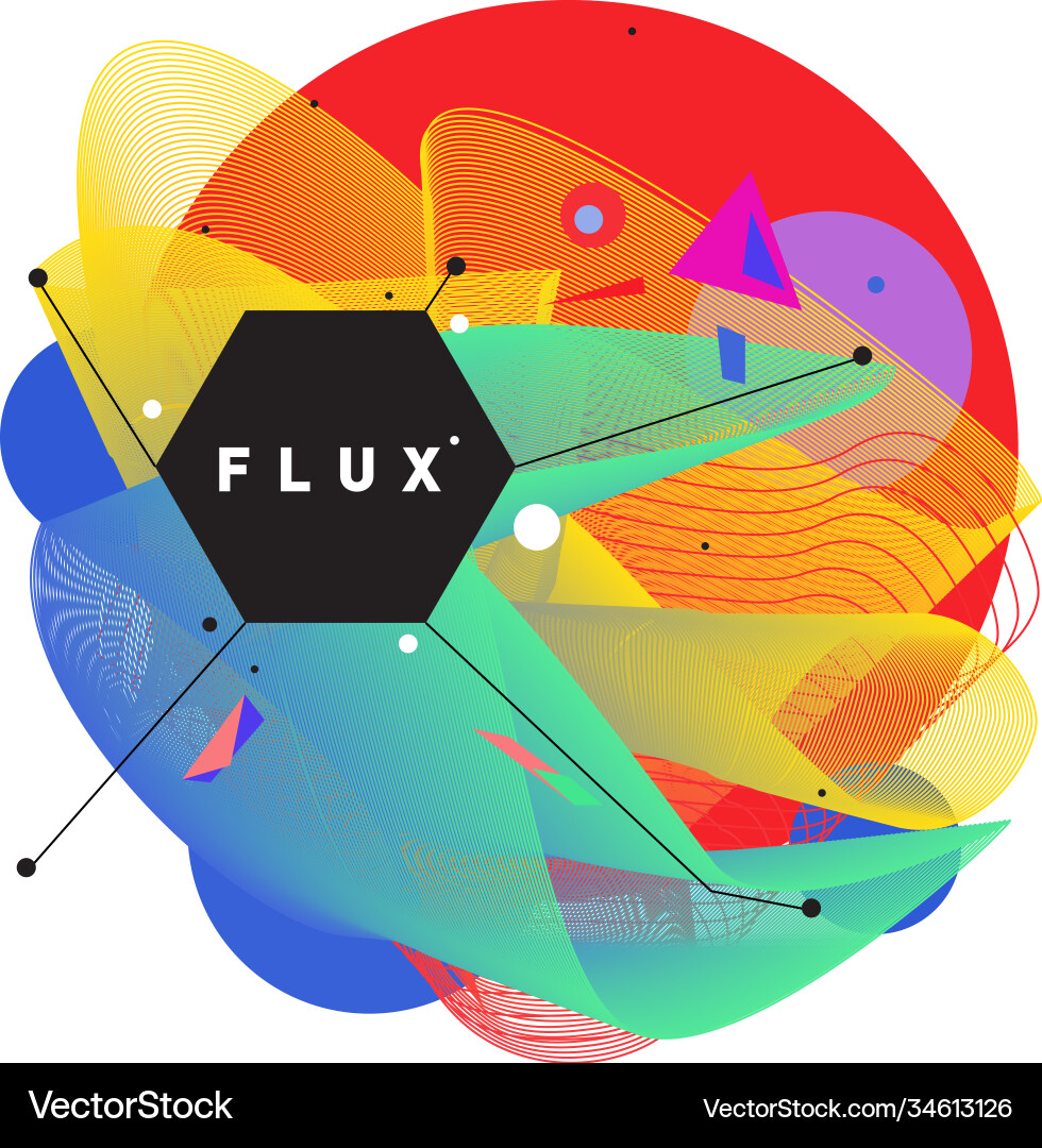 3d colorful wave background dynamic flux effect vector image