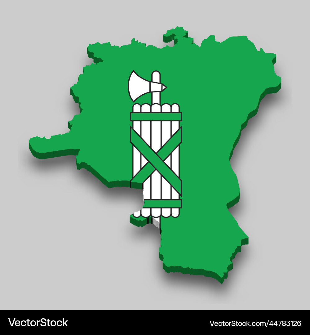 3d isometric map of st gallen is a region Vector Image
