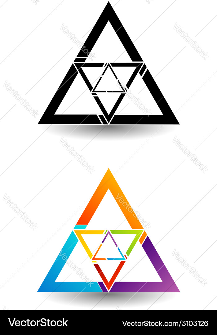Abstract triangular colorful logo vector image