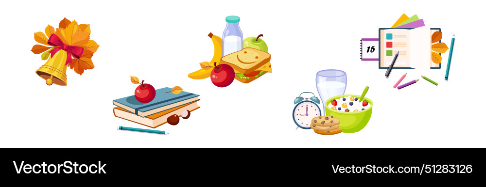 Back to school item and object composition Vector Image