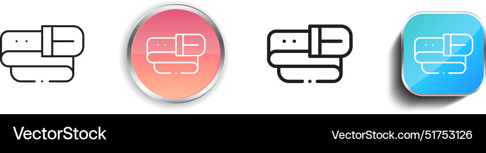 Belt icon thin linear regular and button style vector image
