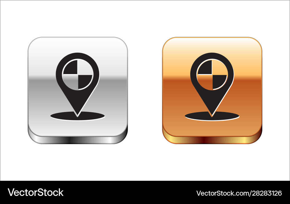 Black map pointer with taxi icon isolated on white Black map pointer with taxi icon isolated on white vector image