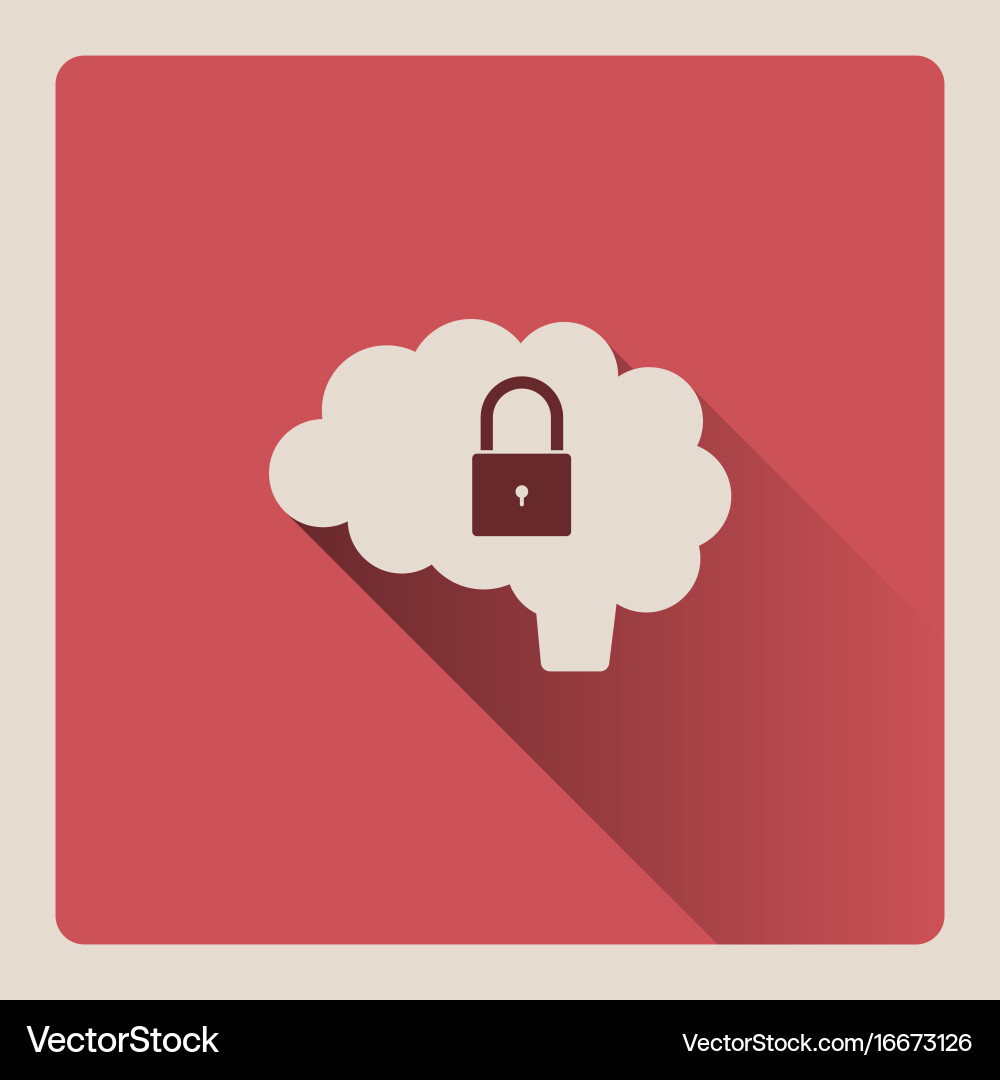 Bocked brain on red background with shade vector image