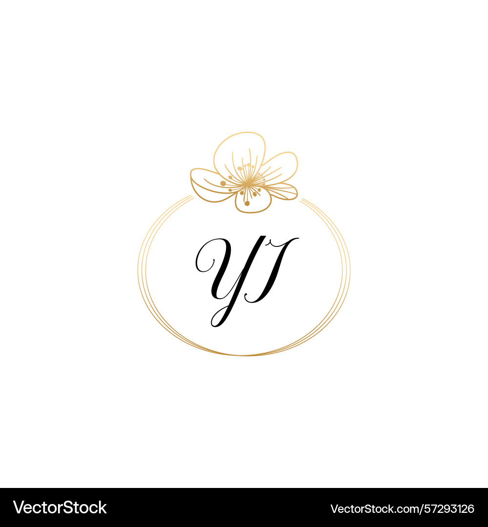 Botanical monogram logos with initial yi Botanical monogram logos with initial yi Vector Image