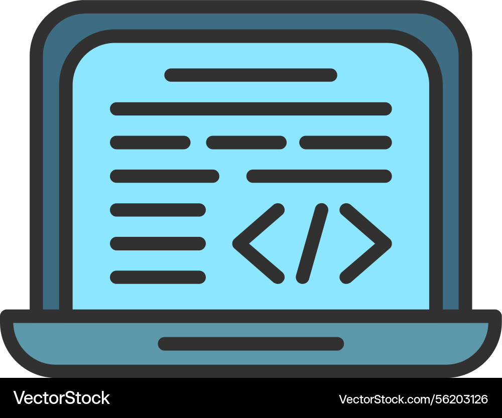 Coding outline filled icon vector image