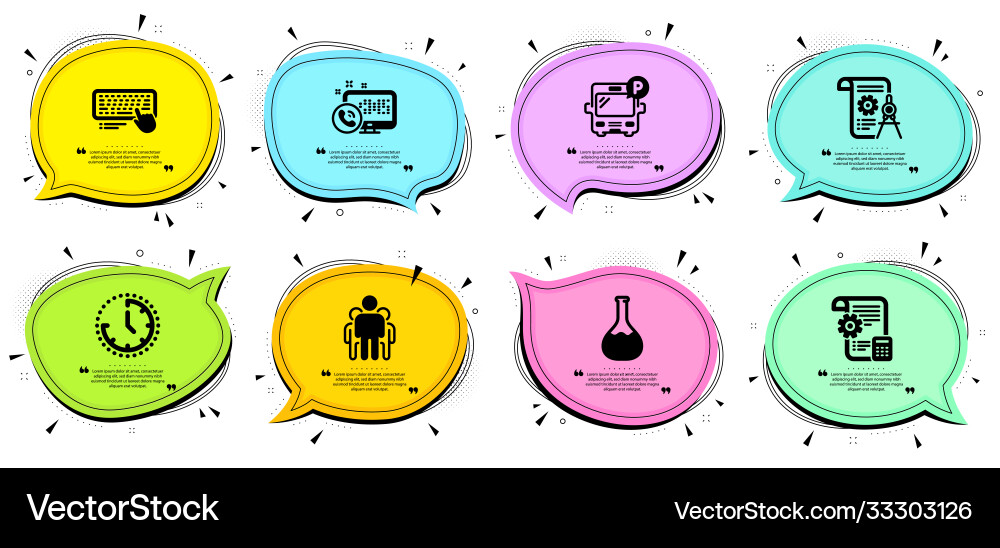 Computer keyboard web call and chemistry lab Computer keyboard web call and chemistry lab vector image
