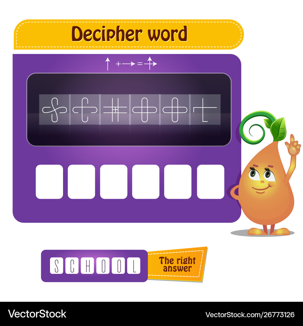Decipher word visual game Decipher word visual game vector image