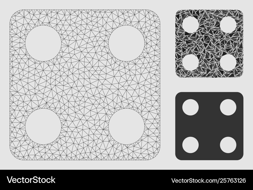 Dice mesh network model and triangle mosaic Dice mesh network model and triangle mosaic Vector Image