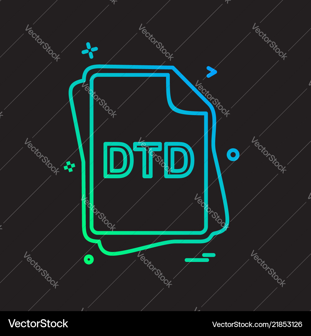 Dtd file type icon design Dtd file type icon design vector image