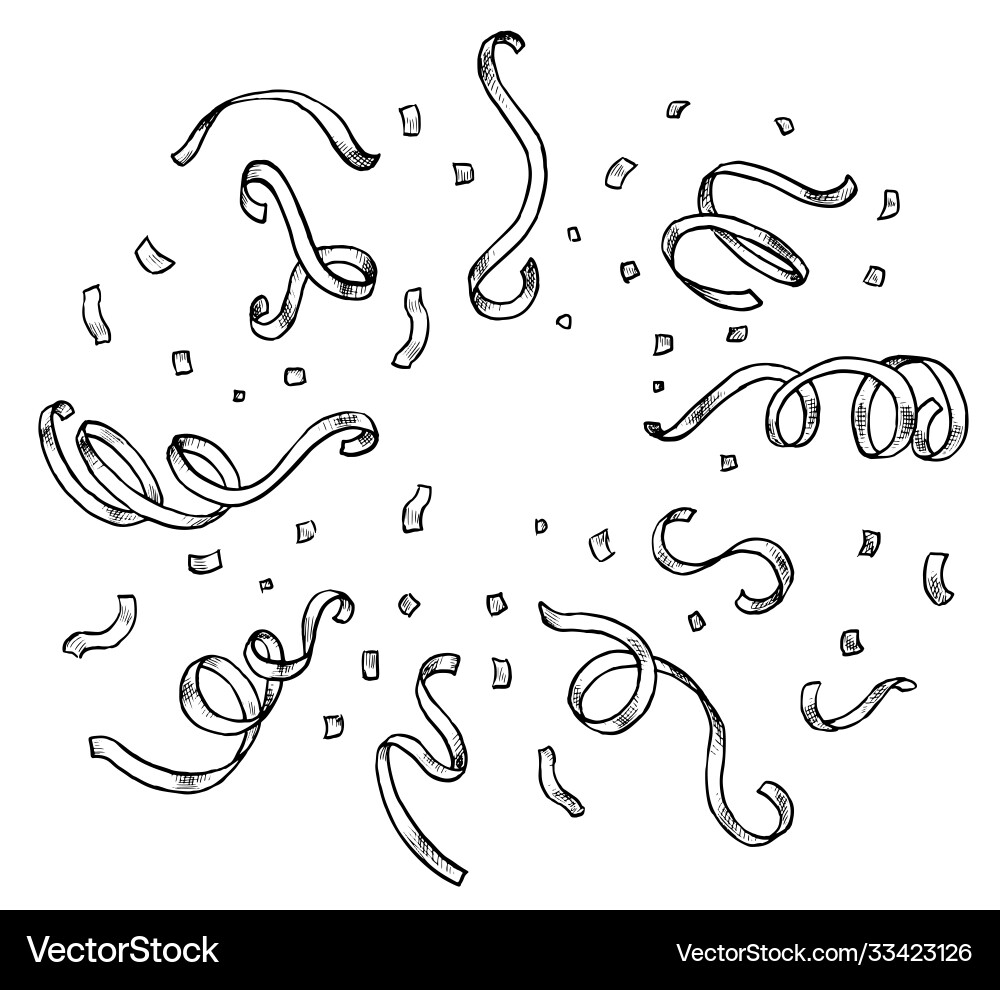 Exploding Confetti Ribbon vector image