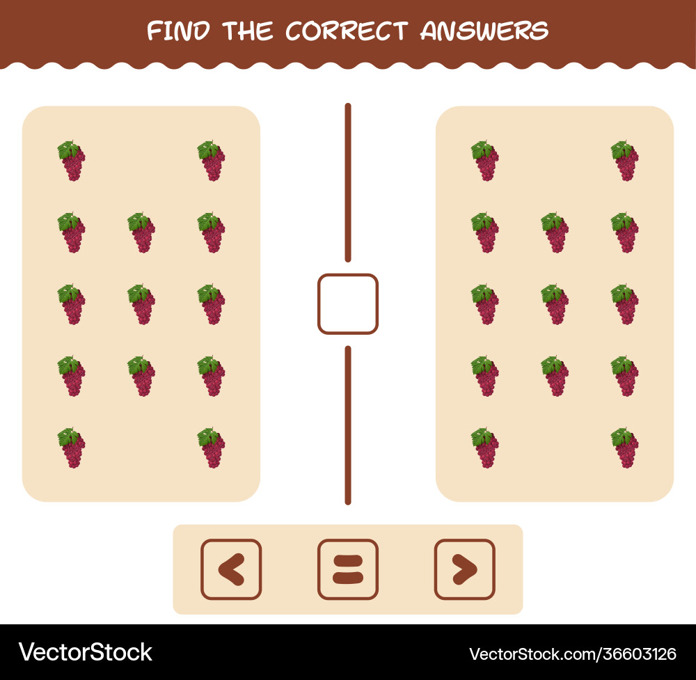 Find correct answers cartoon red grape Find correct answers cartoon red grape vector image