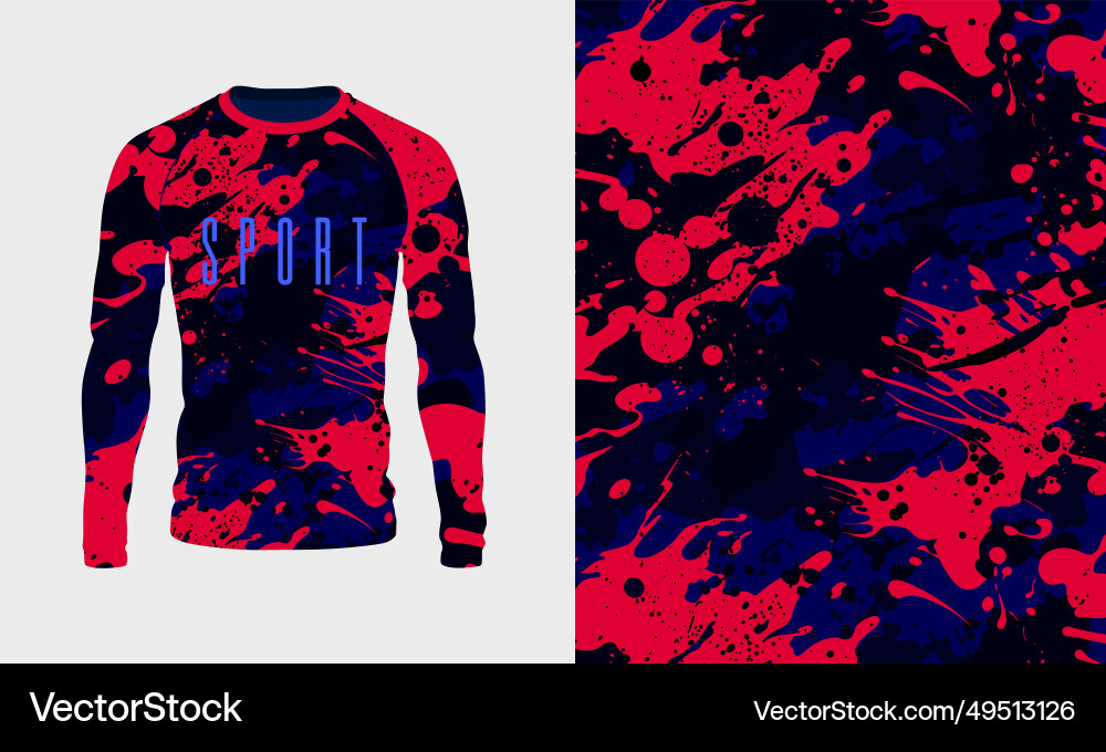 Long sleeve jersey red blue black grunge texture Long sleeve jersey red blue black grunge texture vector image