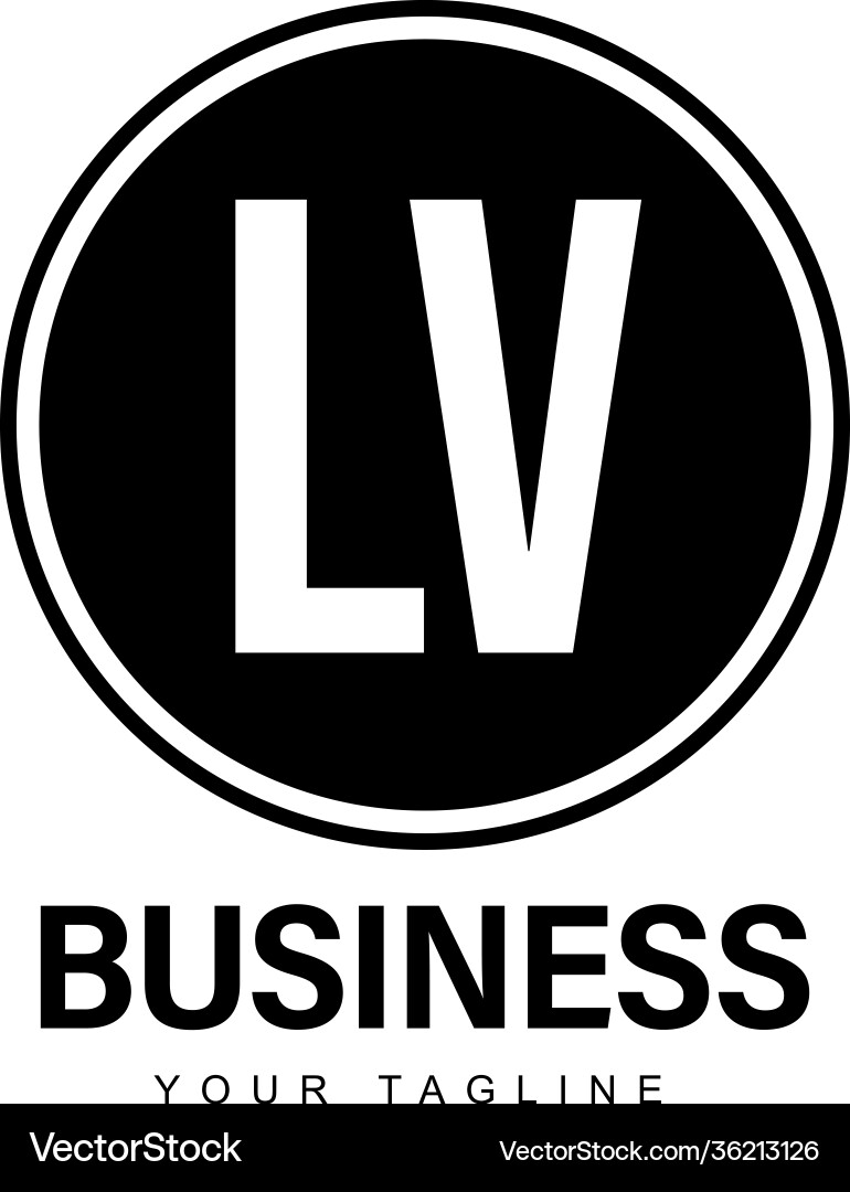 Lv initial a logo design with abstract style Lv initial a logo design with abstract style vector image