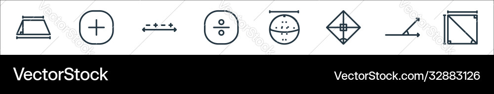 Mathematics line icons linear set quality Mathematics line icons linear set quality vector image
