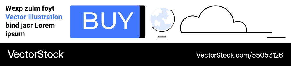 Modern e-commerce elements with buy button globe Vector Image