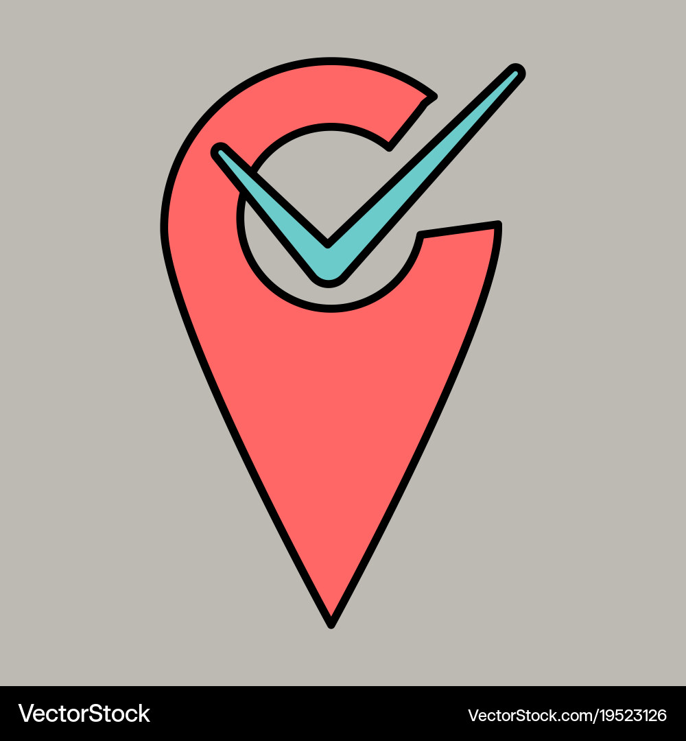 Navigation geolocation icon in flat design Vector Image