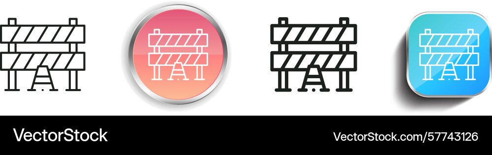 Roadblock icon thin linear regular and button vector image
