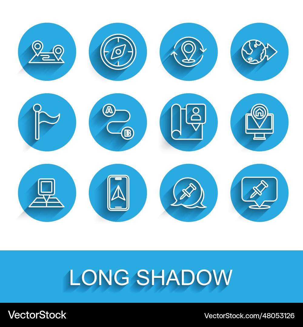 Set line folded map with location marker city Vector Image