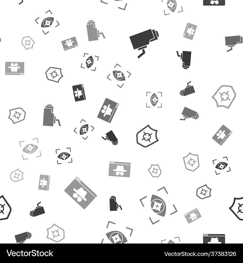 Set security camera eye scan shield and browser Set security camera eye scan shield and browser vector image