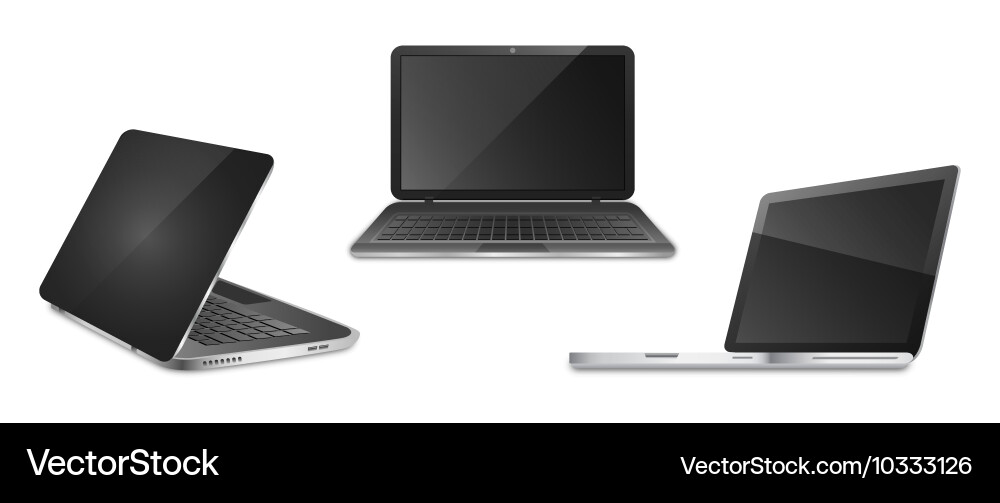 Three open notebooks in different positions Vector Image