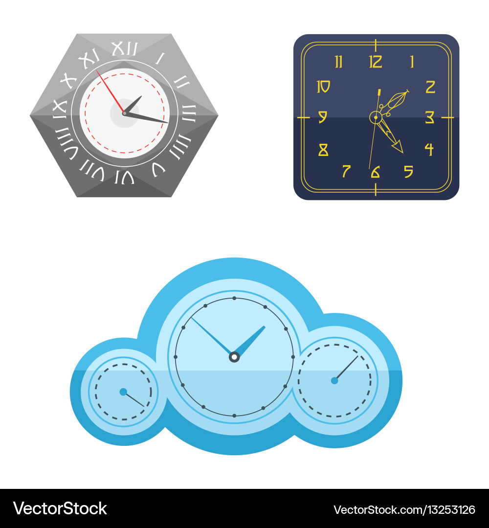Wall clock circle sign with chronometer pointer vector image