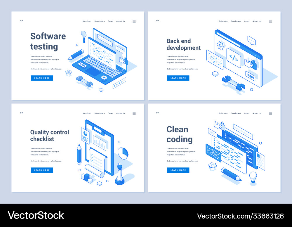 Web-Banner für die Programmierung und Codierung Industrie Web-Banner für die Programmierung und Codierung Industrie vektorbild