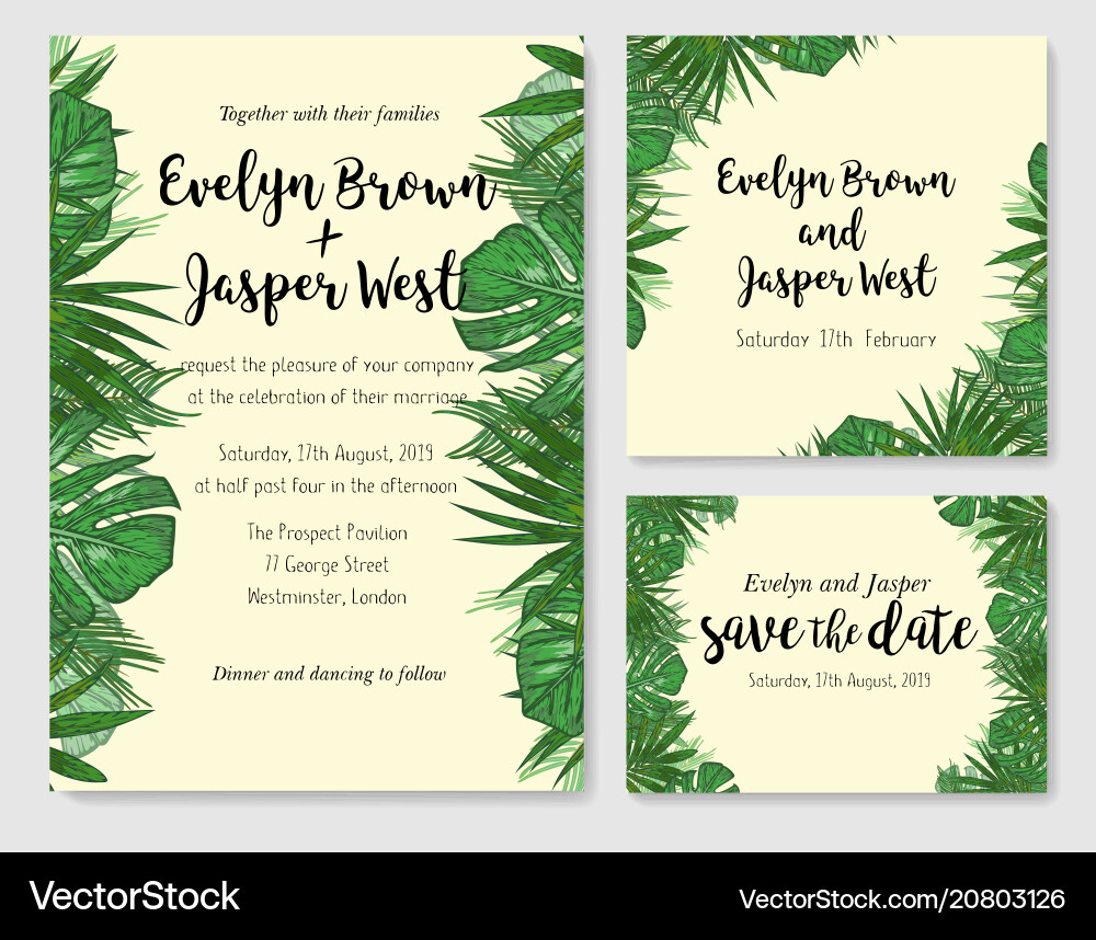 Wedding invitation save the date rsvp invite Wedding invitation save the date rsvp invite vector image