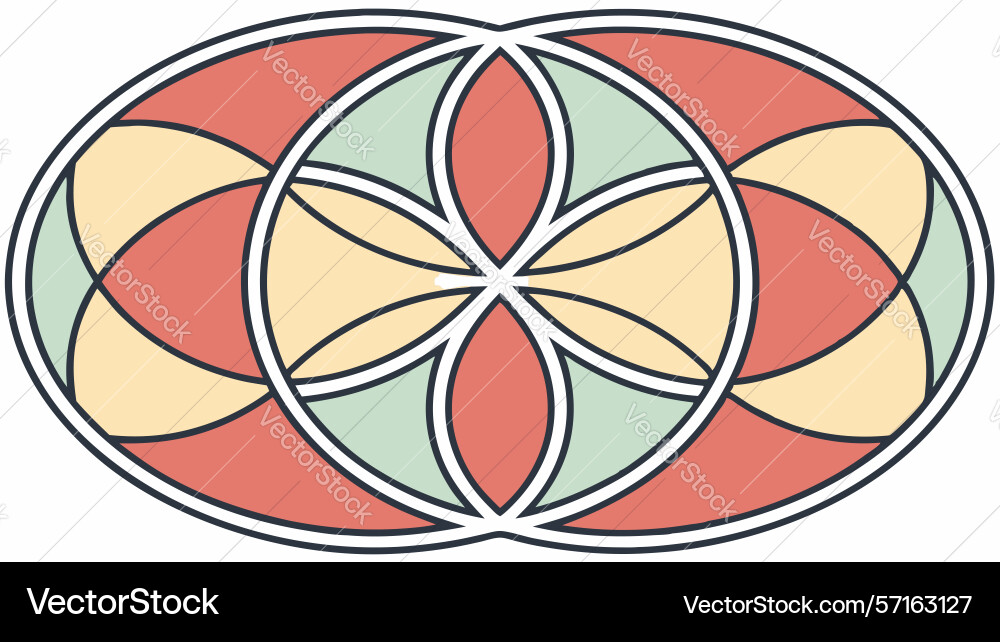 Abstract geometric interlocking pattern colorful vector image
