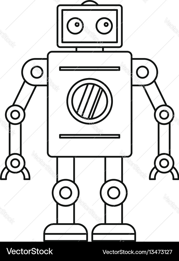 Abstract Robot Outline Vector Image