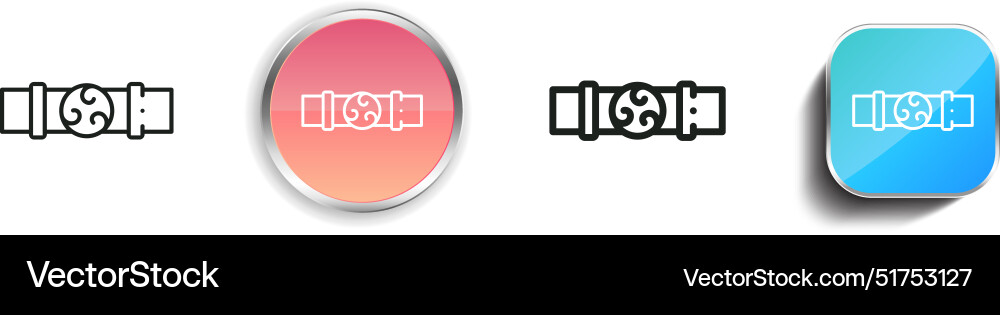 Belt icon thin linear regular and button style vector image