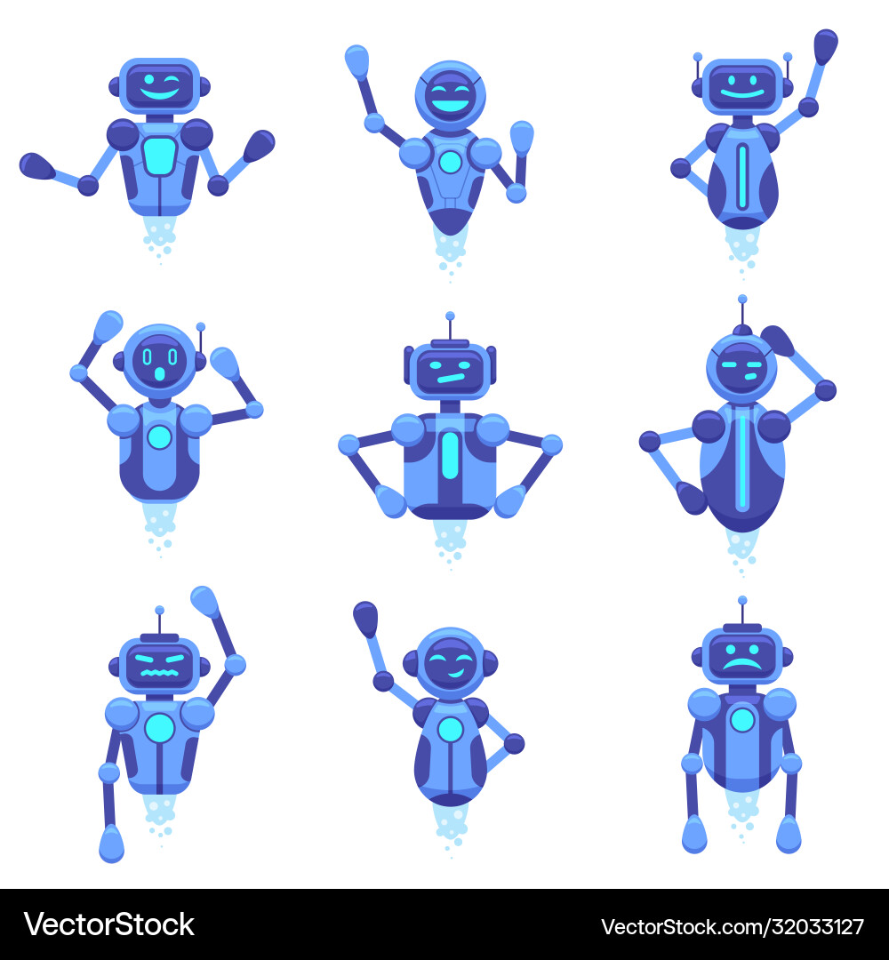 Chat bot assistance robotics technology bots Chat bot assistance robotics technology bots vector image