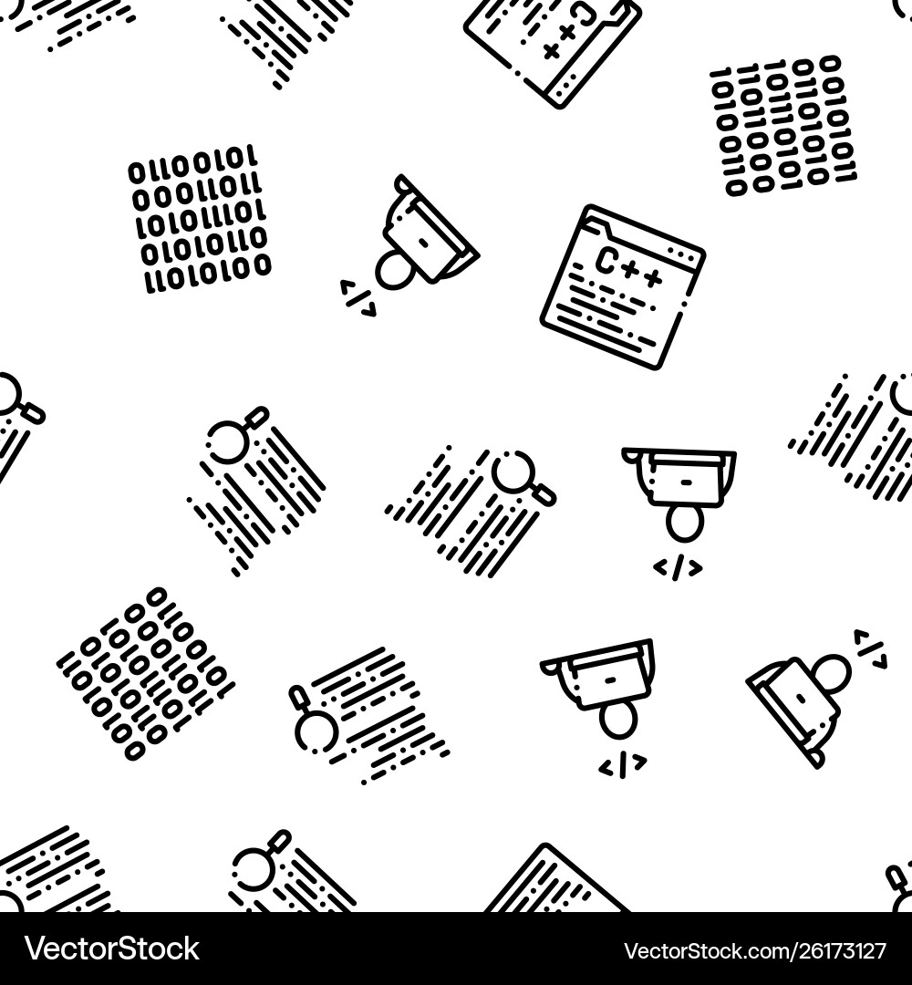 Coding system seamless pattern Coding system seamless pattern vector image