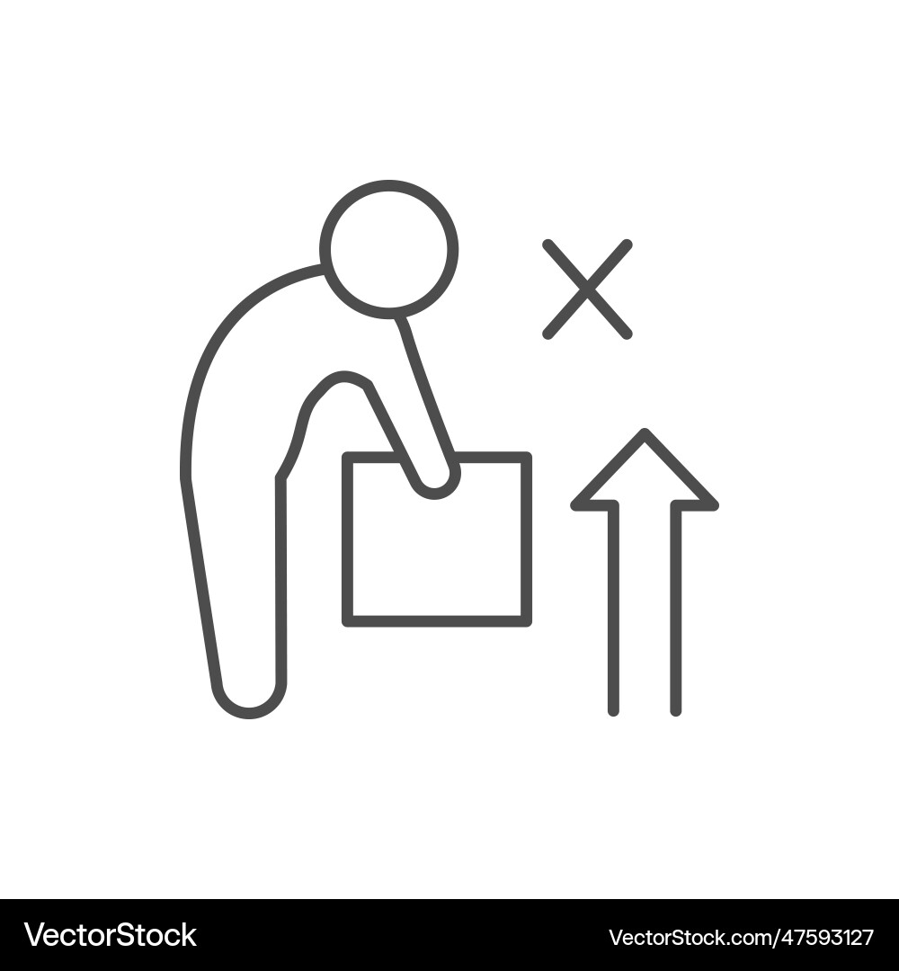 Correct object lifting line icon Correct object lifting line icon vector image